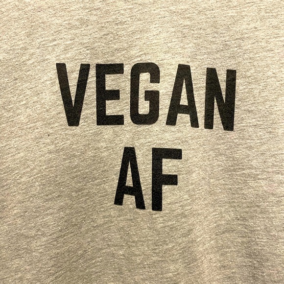 “Vegan AF” Graphic Tee, heather grey, size XL - Picture 2 of 7